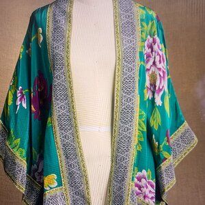 Teal Floral Kimono